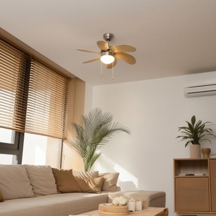 ZEVENTI - Ventilador de techo FAMARA 1xE14/60W/230V beige