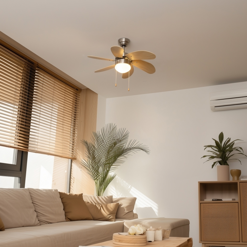 ZEVENTI - Ventilador de techo FAMARA 1xE14/60W/230V beige