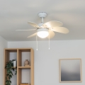 ZEVENTI - Ventilador de techo FAMARA 1xE14/60W/230V blanco