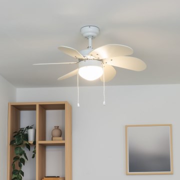 ZEVENTI - Ventilador de techo FAMARA 1xE14/60W/230V blanco
