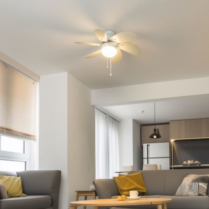 ZEVENTI - Ventilador de techo FAMARA 1xE14/60W/230V blanco