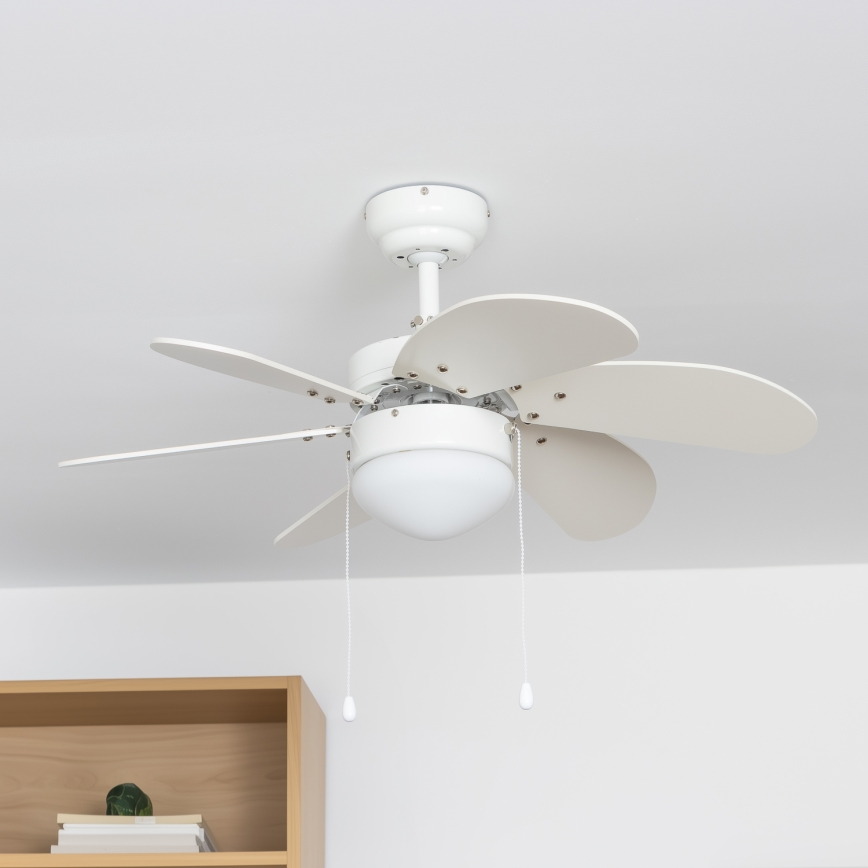 ZEVENTI - Ventilador de techo FAMARA 1xE14/60W/230V blanco