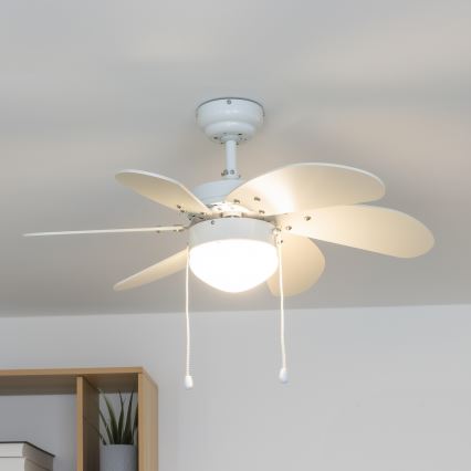 ZEVENTI - Ventilador de techo FAMARA 1xE14/60W/230V blanco