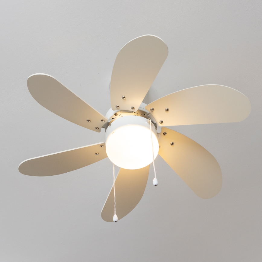 ZEVENTI - Ventilador de techo FAMARA 1xE14/60W/230V blanco