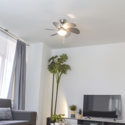 ZEVENTI - Ventilador de techo FAMARA 1xE14/60W/230V gris