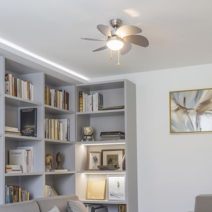 ZEVENTI - Ventilador de techo FAMARA 1xE14/60W/230V gris