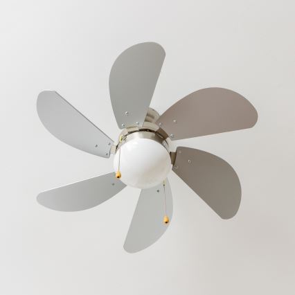ZEVENTI - Ventilador de techo FAMARA 1xE14/60W/230V gris