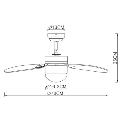 ZEVENTI - Ventilador de techo FAMARA 1xE14/60W/230V gris