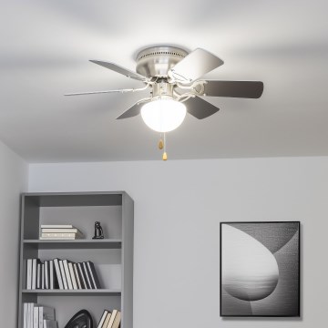ZEVENTI - Ventilador de techo GALDANA 1xE27/60W/230V gris/blanco