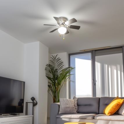 ZEVENTI - Ventilador de techo GALDANA 1xE27/60W/230V gris/blanco