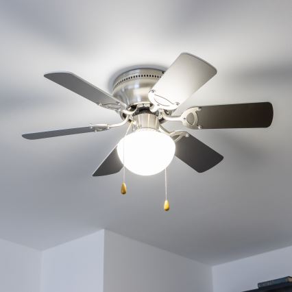 ZEVENTI - Ventilador de techo GALDANA 1xE27/60W/230V gris/blanco