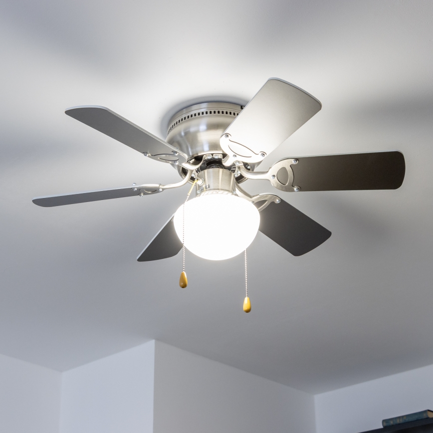 ZEVENTI - Ventilador de techo GALDANA 1xE27/60W/230V gris/blanco