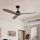 ZEVENTI - Ventilador de techo LAURIA Wi-Fi Tuya negro/roble + mando a distancia