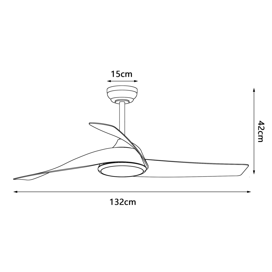 ZEVENTI - Ventilador de techo LED regulable AERYS LED/24W/230V 3000/4000/6000K Wi-Fi Tuya blanco/roble + mando a distancia