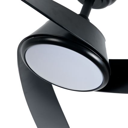 ZEVENTI - Ventilador de techo LED regulable AERYS LED/24W/230V 3000/4000/6000K Wi-Fi Tuya negro + mando a distancia
