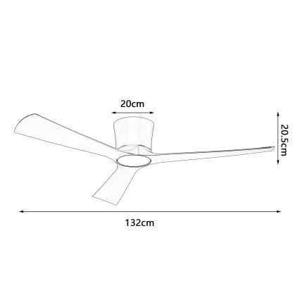 ZEVENTI - Ventilador de techo LED regulable AUREX LED/24W/230V 3000/4000/6000K Wi-Fi Tuya blanco + mando a distancia