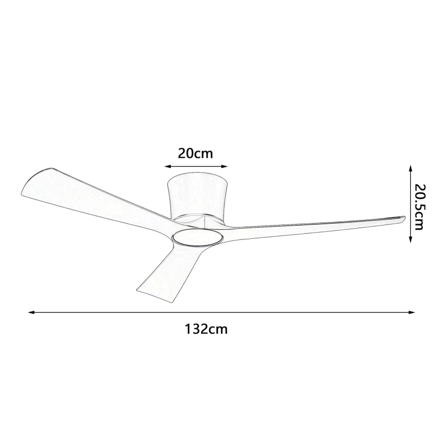 ZEVENTI - Ventilador de techo LED regulable AUREX LED/24W/230V 3000/4000/6000K Wi-Fi Tuya blanco + mando a distancia