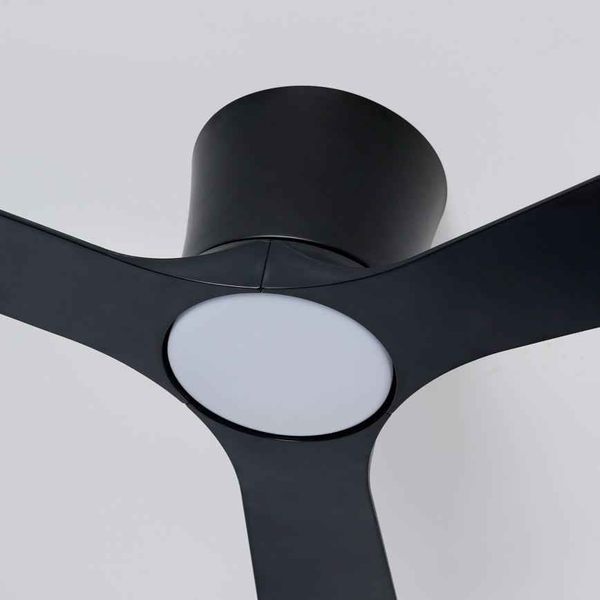 ZEVENTI - Ventilador de techo LED regulable AUREX LED/24W/230V 3000/4000/6000K Wi-Fi Tuya negro + mando a distancia