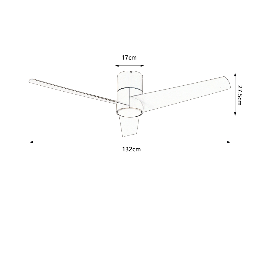 ZEVENTI - Ventilador de techo LED BARROSA LED/18W/230V 3000/4000/6000K Wi-Fi Tuya beige + mando a distancia