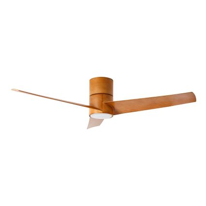 ZEVENTI - Ventilador de techo LED BARROSA LED/18W/230V 3000/4000/6000K Wi-Fi Tuya marrón + mando a distancia
