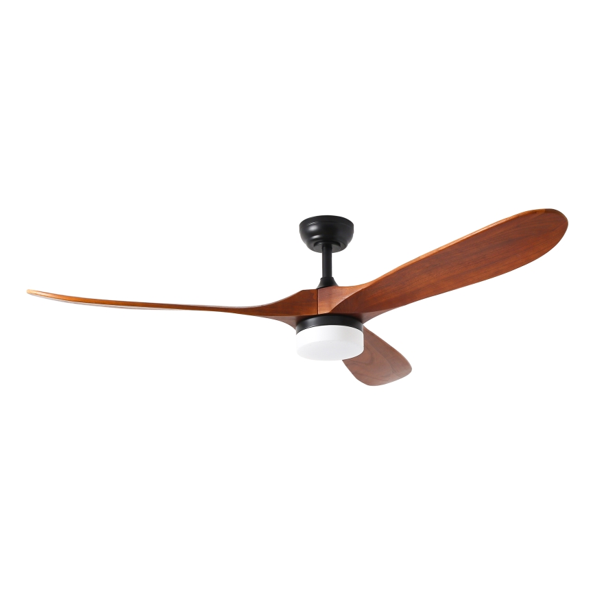 ZEVENTI - Ventilador de techo LED GINOSA LED/18W/230V 3000/4000/6000K Wi-Fi Tuya negro/roble + mando a distancia