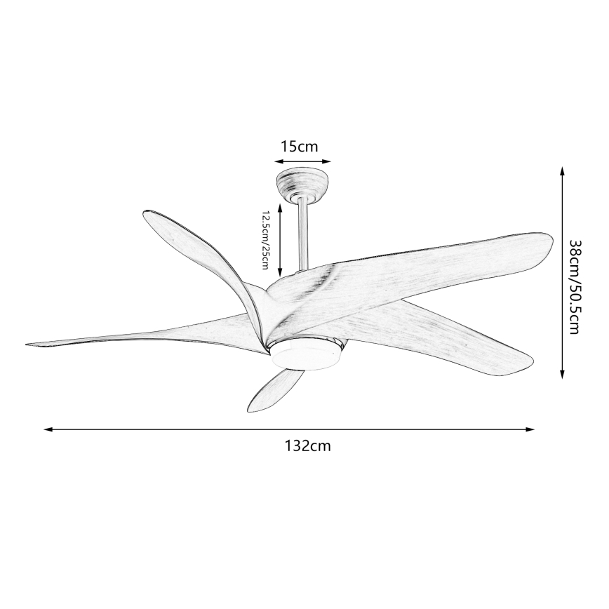 ZEVENTI - Ventilador de techo LED LUCCA LED/18W/230V 3000/4000/6000K Wi-Fi Tuya marrón + mando a distancia