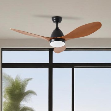 ZEVENTI - Ventilador de techo LED MURO LED/18W/230V 3000/4000/6000K Wi-Fi Tuya negro + control remoto