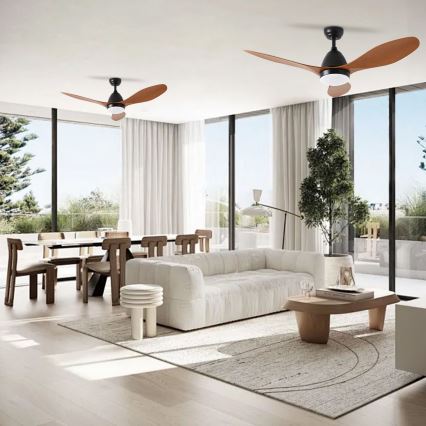 ZEVENTI - Ventilador de techo LED MURO LED/18W/230V 3000/4000/6000K Wi-Fi Tuya negro + control remoto