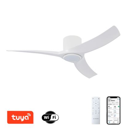 ZEVENTI - Ventilador de techo LED regulable ORBITO LED/24W/230V 3000/4000/6000K Wi-Fi Tuya blanco + mando a distancia