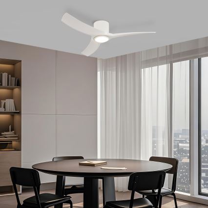 ZEVENTI - Ventilador de techo LED regulable ORBITO LED/24W/230V 3000/4000/6000K Wi-Fi Tuya blanco + mando a distancia