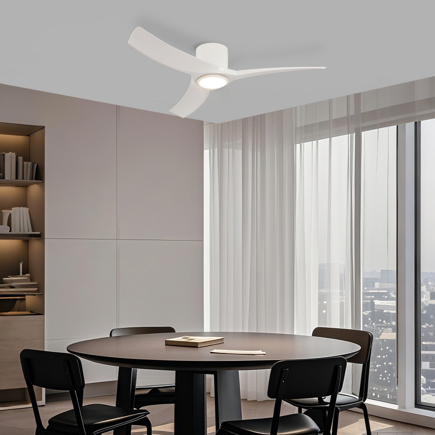 ZEVENTI - Ventilador de techo LED regulable ORBITO LED/24W/230V 3000/4000/6000K Wi-Fi Tuya blanco + mando a distancia