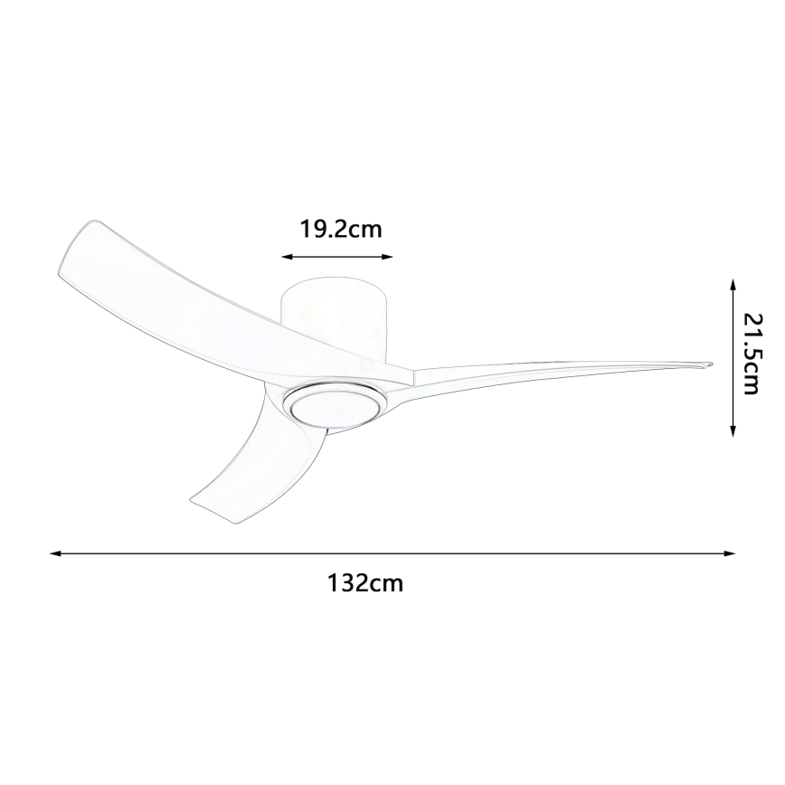 ZEVENTI - Ventilador de techo LED regulable ORBITO LED/24W/230V 3000/4000/6000K Wi-Fi Tuya blanco + mando a distancia