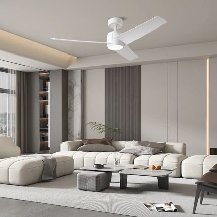 ZEVENTI - Ventilador de techo LED ORVIETO LED/18W/230V 3000/4000/6000K Wi-Fi Tuya blanco + mando a distancia