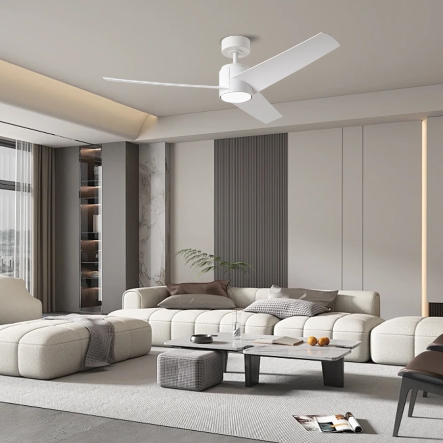 ZEVENTI - Ventilador de techo LED ORVIETO LED/18W/230V 3000/4000/6000K Wi-Fi Tuya blanco + mando a distancia