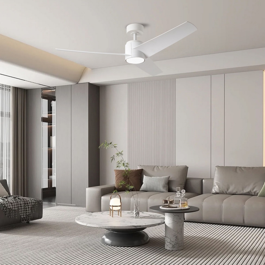 ZEVENTI - Ventilador de techo LED ORVIETO LED/18W/230V 3000/4000/6000K Wi-Fi Tuya blanco + mando a distancia