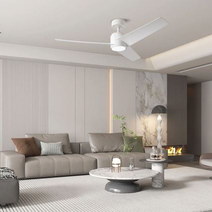ZEVENTI - Ventilador de techo LED ORVIETO LED/18W/230V 3000/4000/6000K Wi-Fi Tuya blanco + mando a distancia