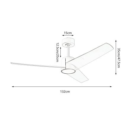ZEVENTI - Ventilador de techo LED ORVIETO LED/18W/230V 3000/4000/6000K Wi-Fi Tuya negro + control remoto