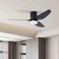 ZEVENTI - Ventilador de techo LED PADUA LED/18W/230V 3000/4000/6000K Wi-Fi Tuya negro + mando a distancia