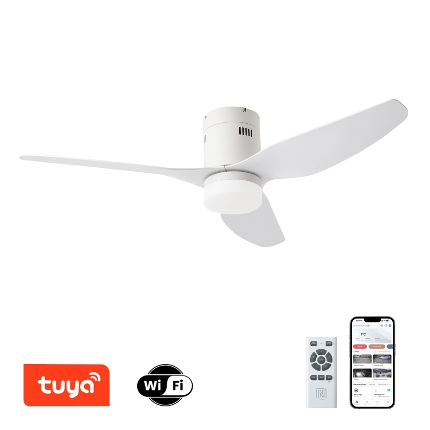 ZEVENTI - Ventilador de techo LED PADUA LED/18W/230V 3000/4000/6000K Wi-Fi Tuya blanco + control remoto