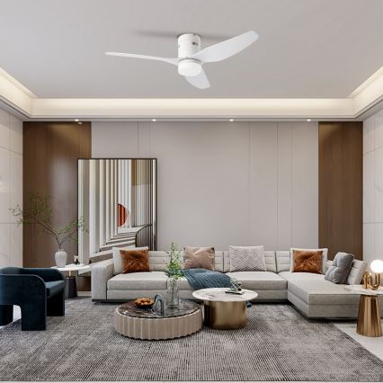 ZEVENTI - Ventilador de techo LED PADUA LED/18W/230V 3000/4000/6000K Wi-Fi Tuya blanco + control remoto