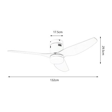 ZEVENTI - Ventilador de techo LED PADUA LED/18W/230V 3000/4000/6000K Wi-Fi Tuya blanco + control remoto