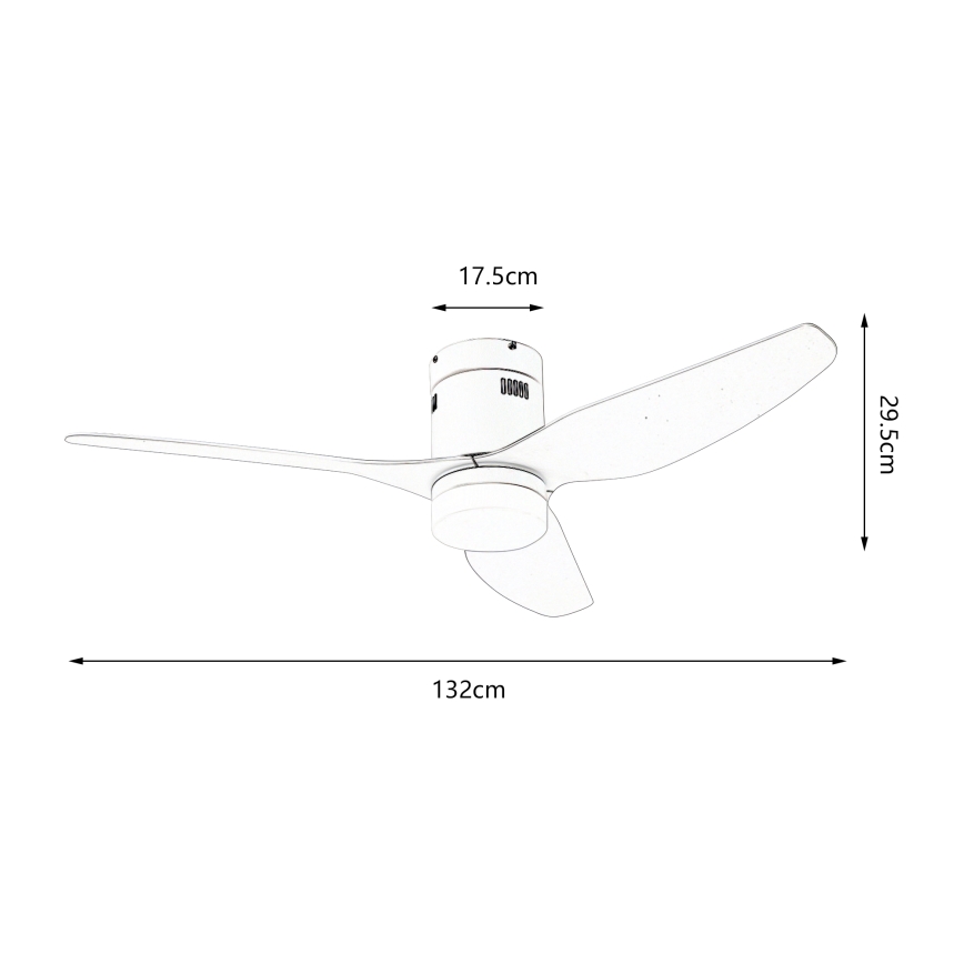 ZEVENTI - Ventilador de techo LED PADUA LED/18W/230V 3000/4000/6000K Wi-Fi Tuya negro + mando a distancia