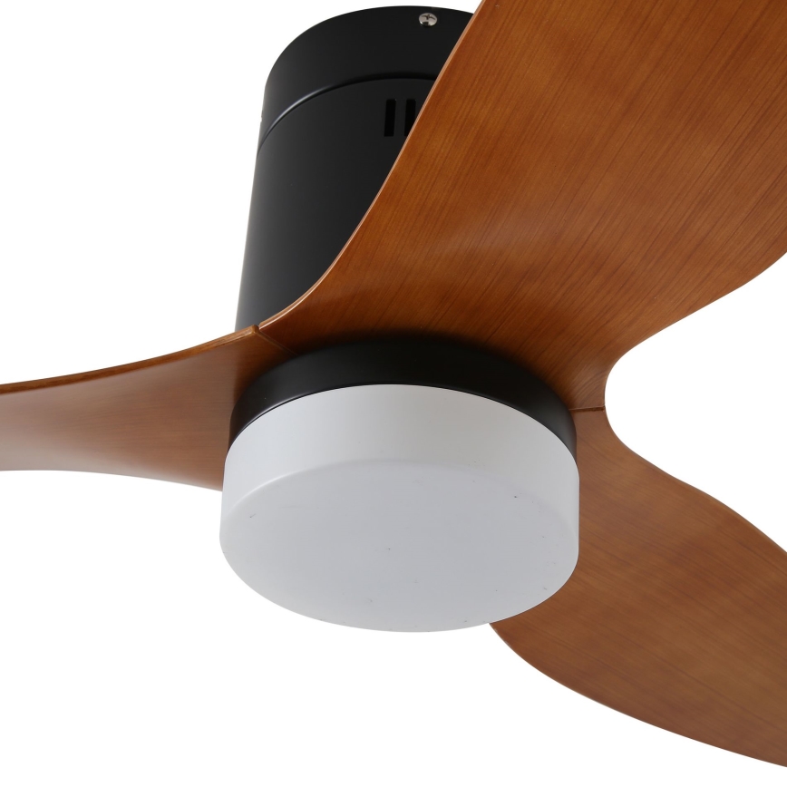 ZEVENTI - Ventilador de techo LED PADUA LED/18W/230V 3000/4000/6000K Wi-Fi Tuya negro/marrón + mando a distancia