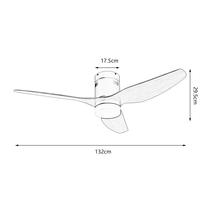 ZEVENTI - Ventilador de techo LED PADUA LED/18W/230V 3000/4000/6000K Wi-Fi Tuya negro/marrón + mando a distancia