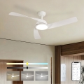 ZEVENTI - Ventilador de techo LED regulable AERYS LED/24W/230V 3000/4000/6000K Wi-Fi Tuya blanco + mando a distancia