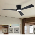 ZEVENTI - Ventilador de techo LED regulable AUREX LED/24W/230V 3000/4000/6000K Wi-Fi Tuya negro + mando a distancia