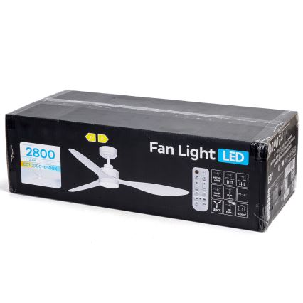 ZEVENTI - Ventilador de techo LED regulable ULUWATU LED/20W/230V 2700-6500K 132cm blanco + mando a distancia