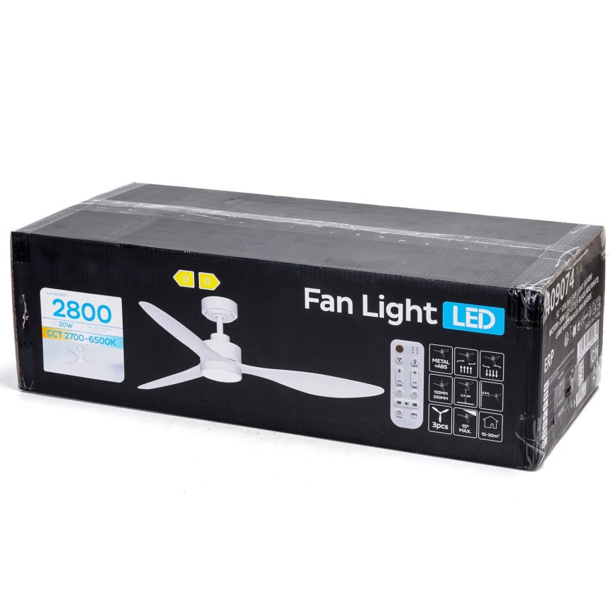 ZEVENTI - Ventilador de techo LED regulable ULUWATU LED/20W/230V 2700-6500K 132cm blanco + mando a distancia