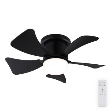 ZEVENTI - Ventilador de techo LED regulable MUNDAKA LED/10W/230V 3000-6500K negro + control remoto