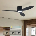 ZEVENTI - Ventilador de techo LED regulable VENTORA LED/24W/230V 3000/4000/6000K Wi-Fi Tuya negro + control remoto
